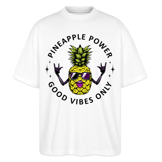Pineapple Power Design – Oversized Unisex Bio T-Shirt - Weiß