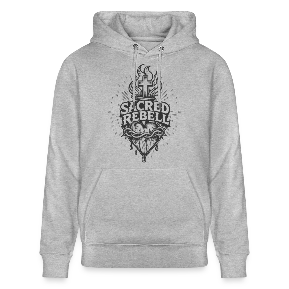 Sacred Rebell Design – Unisex Bio-Hoodie - Grau meliert