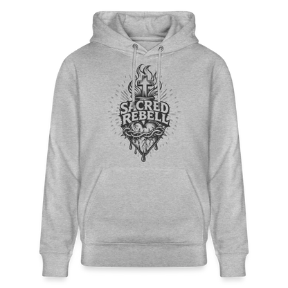 Sacred Rebell Design – Unisex Bio-Hoodie - Grau meliert