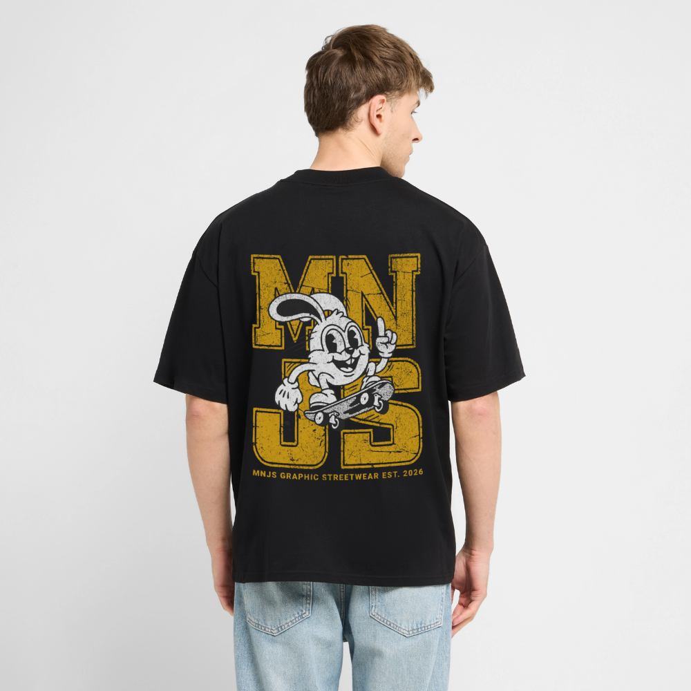 Skate Bunny Design – Oversized Unisex Bio T-Shirt - Schwarz