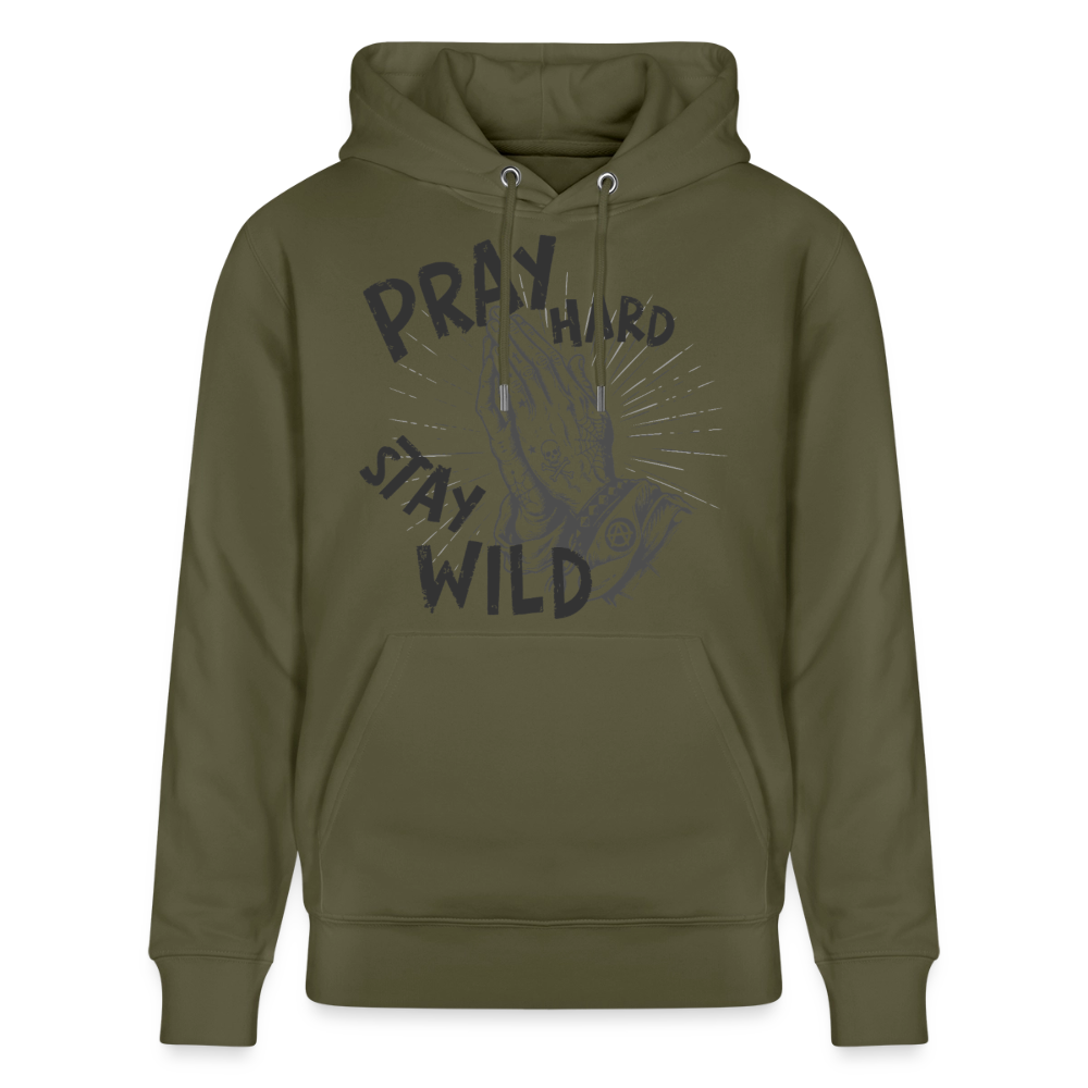 Betende Hände Design – Unisex Bio-Hoodie - Khaki Grün