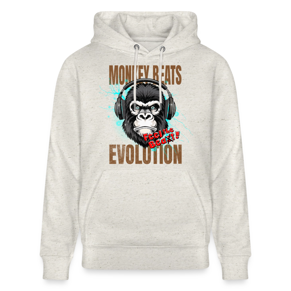 Monkey Beats Design – Unisex Bio-Hoodie - Beige meliert