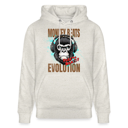 Monkey Beats Design – Unisex Bio-Hoodie - Beige meliert