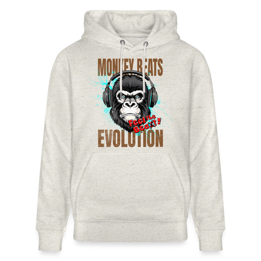 Monkey Beats Design – Unisex Bio-Hoodie - Beige meliert