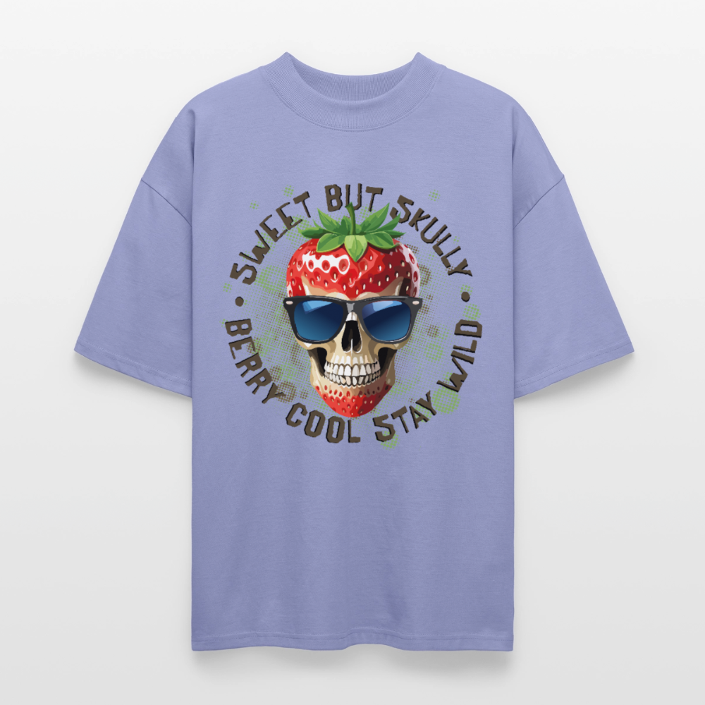 Strawberry Skull Design – Oversized Unisex Bio T-Shirt - Violett