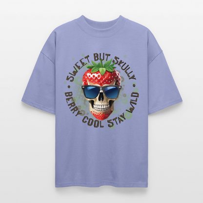 Strawberry Skull Design – Oversized Unisex Bio T-Shirt - Violett