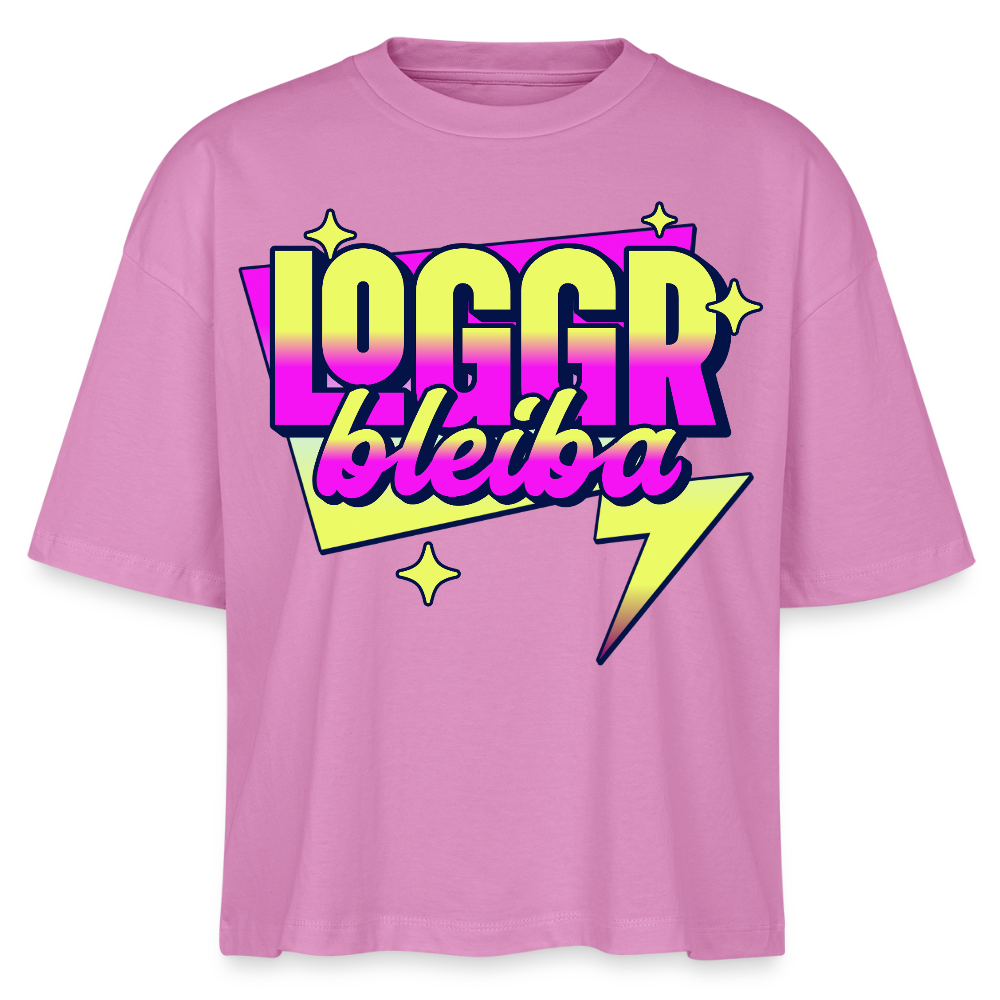Logo bleibt Design – Frauen Boxy Bio-T-Shirt - Pink