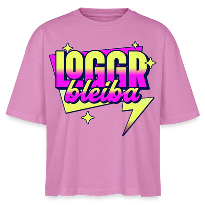 Logo bleibt Design – Frauen Boxy Bio-T-Shirt - Pink