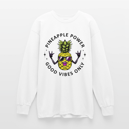 Pineapple Power Design – Oversized Langarmshirt - Weiß