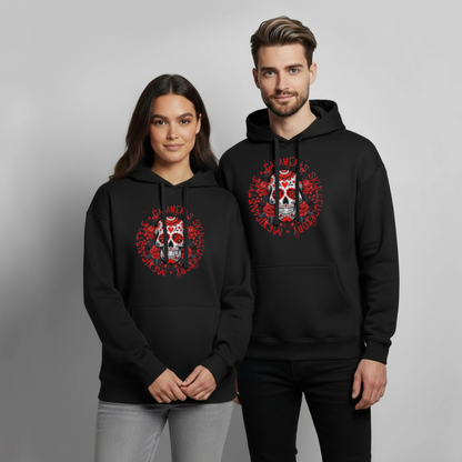 Sugar Skull Rosen Design - Oversized Unisex Hoodie - Schwarz