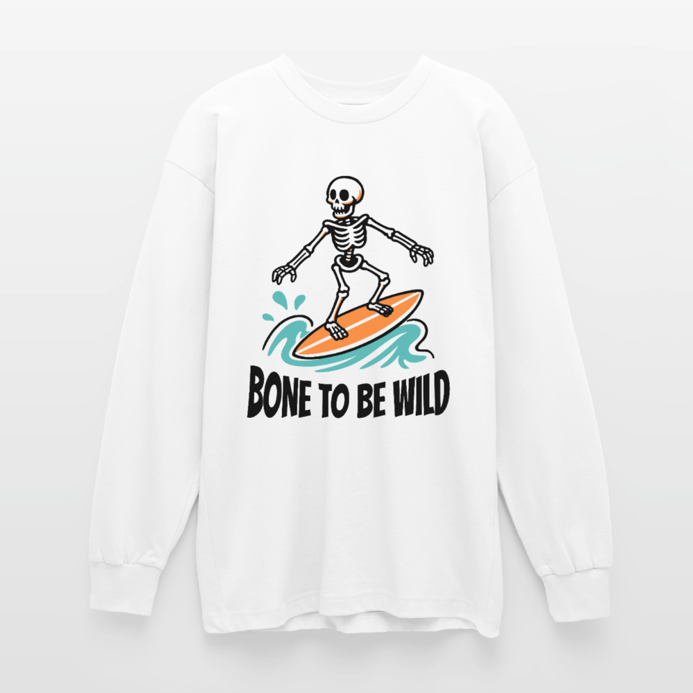Bone to be Wild – Oversized Langarmshirt - Weiß