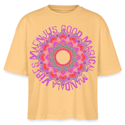 Mandala Pink Design – Frauen Boxy Bio-T-Shirt - Mispel