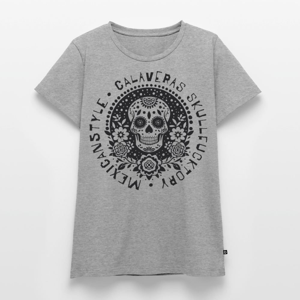 Sugar Skull Black Design - Frauen Premium T-Shirt - Grau meliert