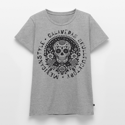 Sugar Skull Black Design - Frauen Premium T-Shirt - Grau meliert