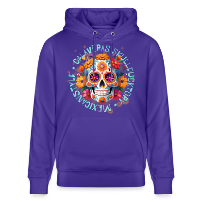Sugar Skull Blumen Design – Unisex Bio-Hoodie - Purple Love 
