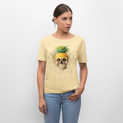 Pineapple Skull Design - Rundhals Frauen Bio-T-Shirt - Creme