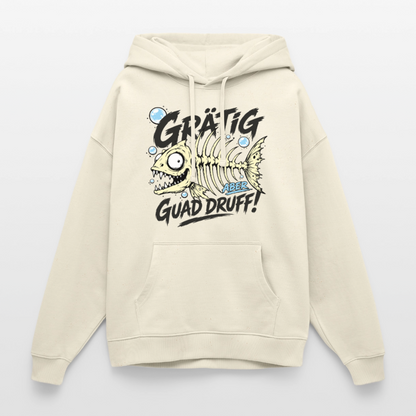 Fischskelett Grätig Design – Oversized Unisex Hoodie - Natur