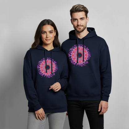 Mandala Pink Design – Oversized Unisex Hoodie - Navy