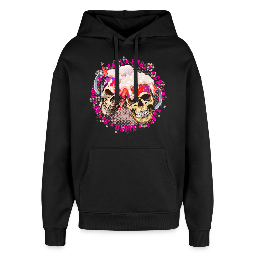 Party Skull Design Pink – Oversized Unisex Hoodie - Schwarz