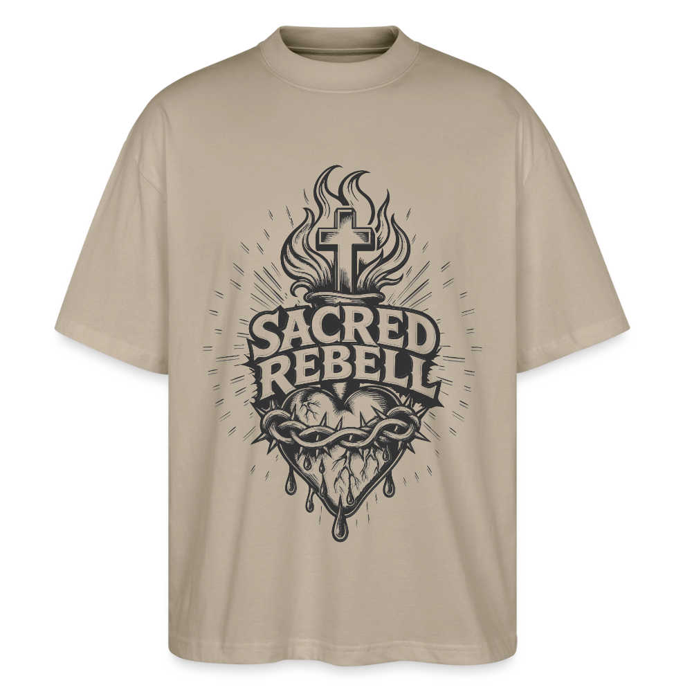 Sacred Rebell Design – Oversized Unisex Bio T-Shirt - Steingrau