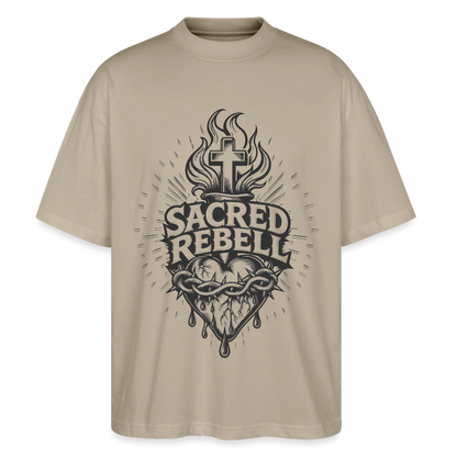 Sacred Rebell Design – Oversized Unisex Bio T-Shirt - Steingrau