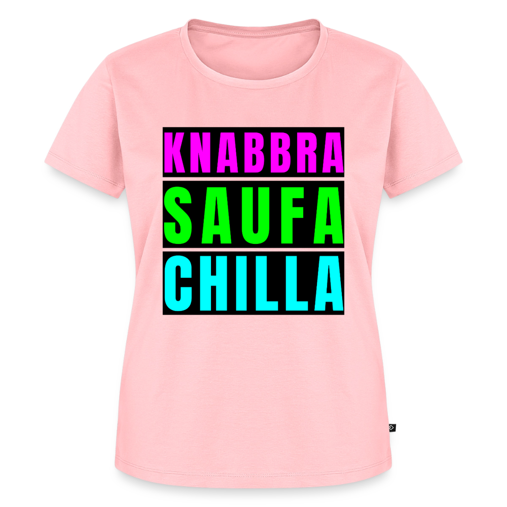 Knabbra Saufa Chilla Design – Frauen Premium T-Shirt - Rosa
