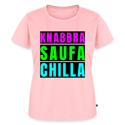 Knabbra Saufa Chilla Design – Frauen Premium T-Shirt - Rosa