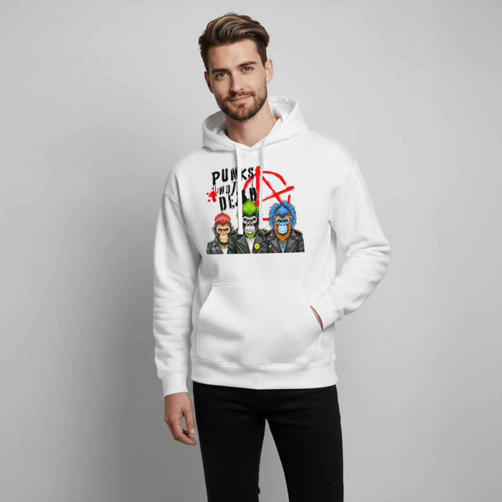Punks Not Dead Design – Oversized Unisex Hoodie - Weiß