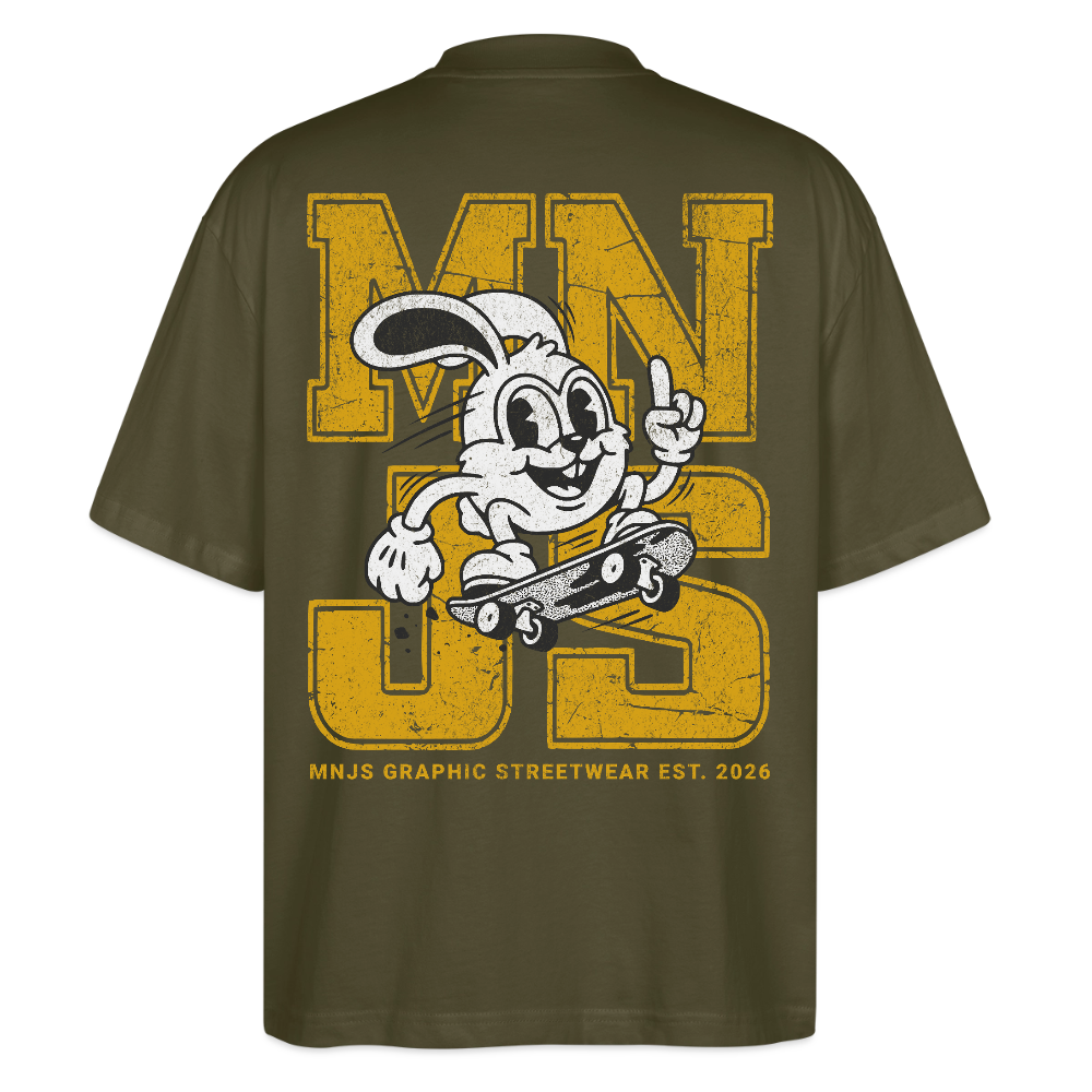Skate Bunny Design – Oversized Unisex Bio T-Shirt - Khaki