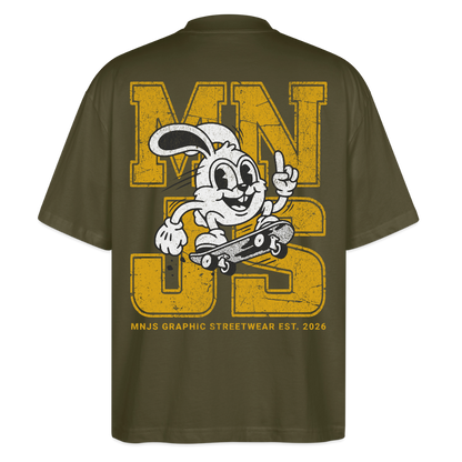 Skate Bunny Design – Oversized Unisex Bio T-Shirt - Khaki