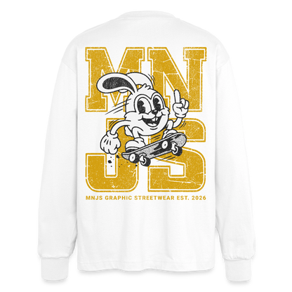 Skate Bunny Design – Oversized Langarmshirt - Weiß