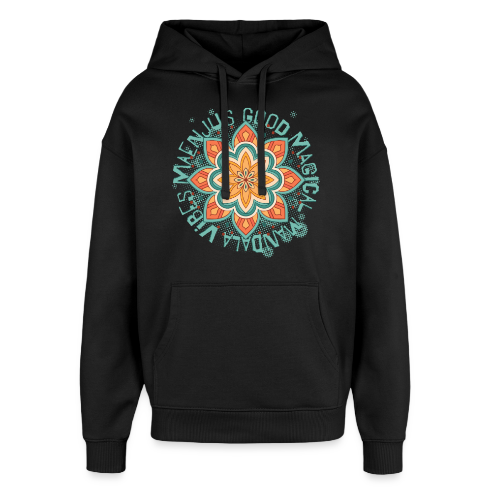 Mandala Türkis Design – Oversized Unisex Hoodie - Schwarz