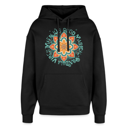 Mandala Türkis Design – Oversized Unisex Hoodie - Schwarz