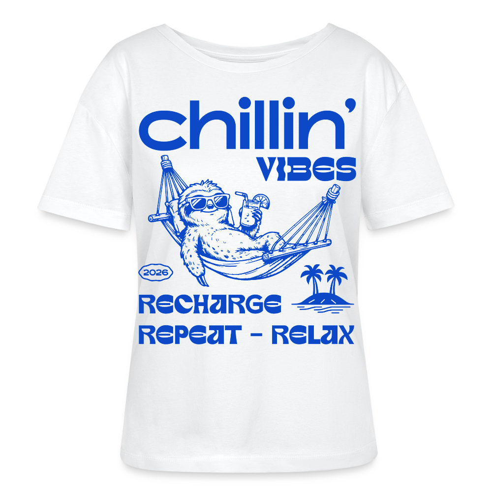 Chillin Vibes Design – Rundhals Frauen Bio-T-Shirt - Weiß