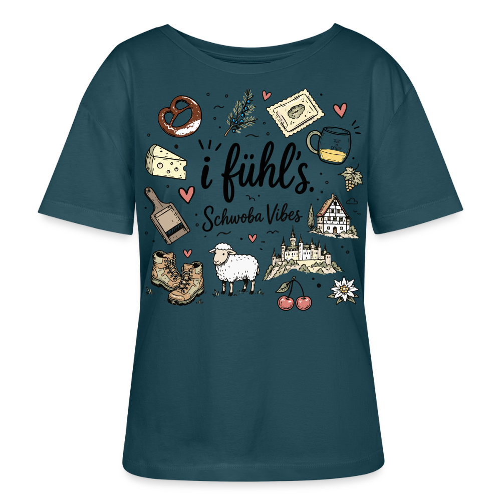 Rundhals Frauen Bio-T-Shirt - Dunkles Petrol