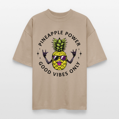 Pineapple Power Design – Oversized Unisex Bio T-Shirt - Steingrau
