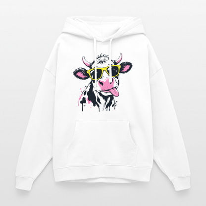 Street Cow Design – Oversized Unisex Hoodie - Weiß