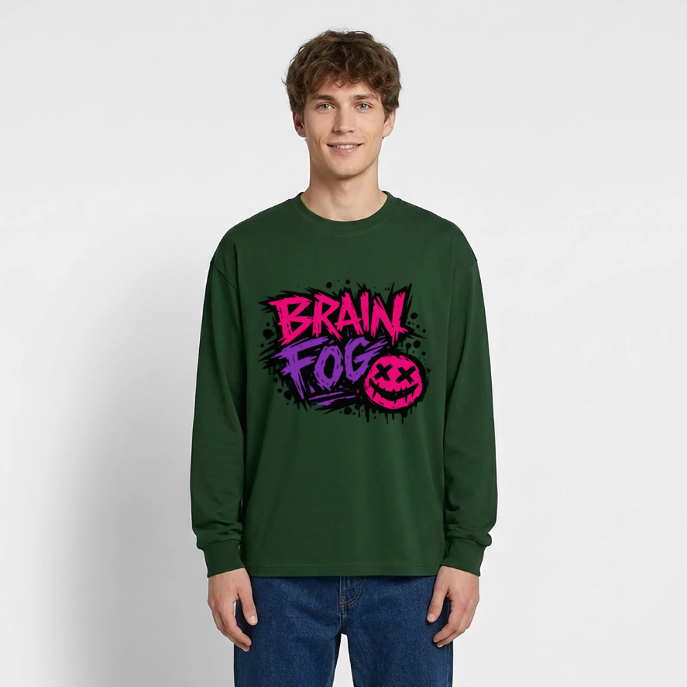 Brain Fog Design – Oversized Langarmshirt - Flaschengrün