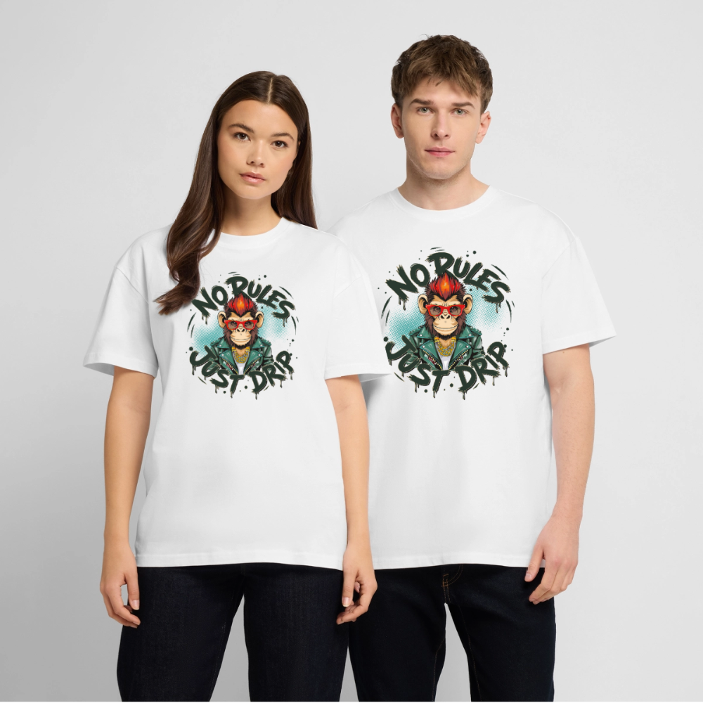 Monkey No Rules Design – Unisex Bio T-Shirt - Weiß