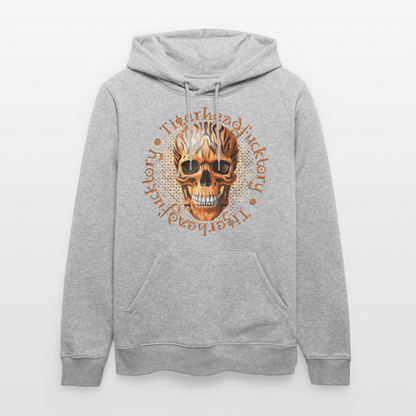 Tiger skull Design – Unisex Bio-Hoodie - Grau meliert