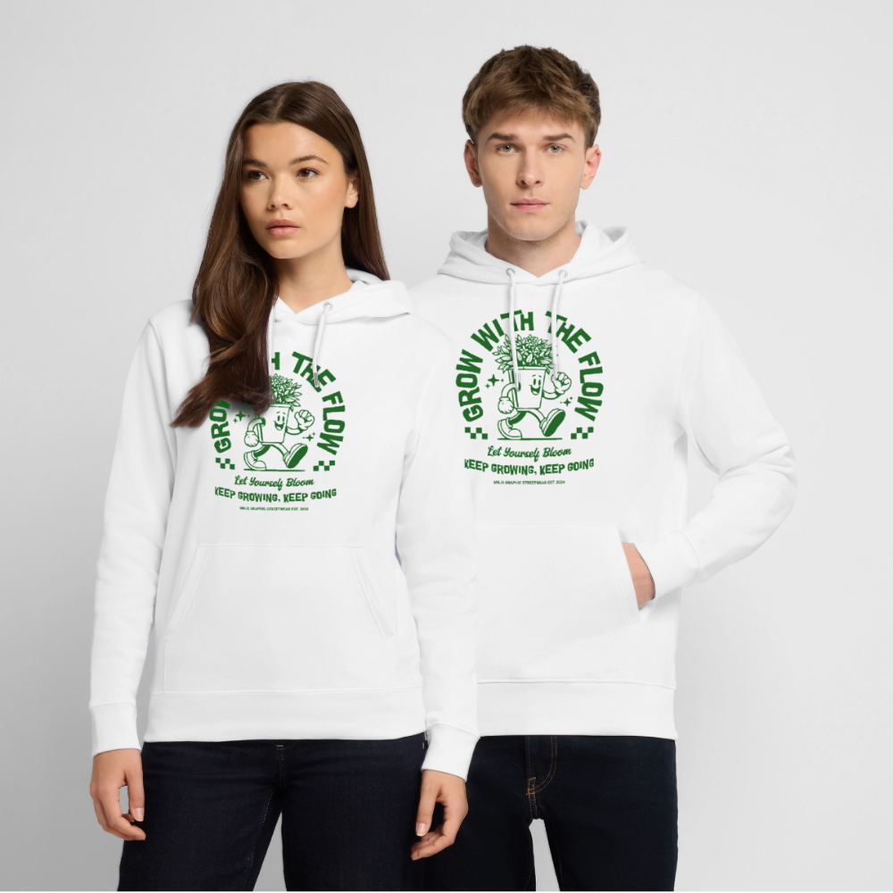 Keep Growing Design – Unisex Bio-Hoodie - Weiß