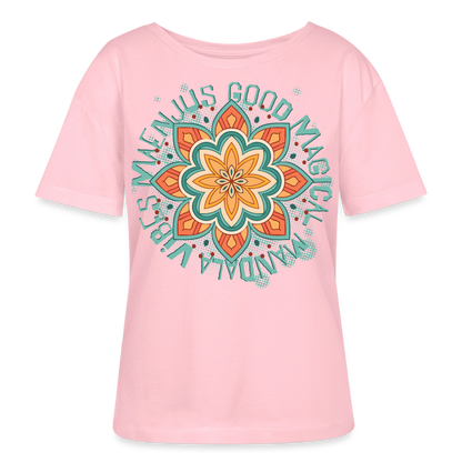 Mandala Türkis Design – Rundhals Frauen Bio-T-Shirt - Hellrosa