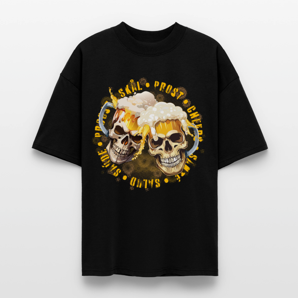 Party Skull Design – Oversized Unisex Bio T-Shirt - Schwarz