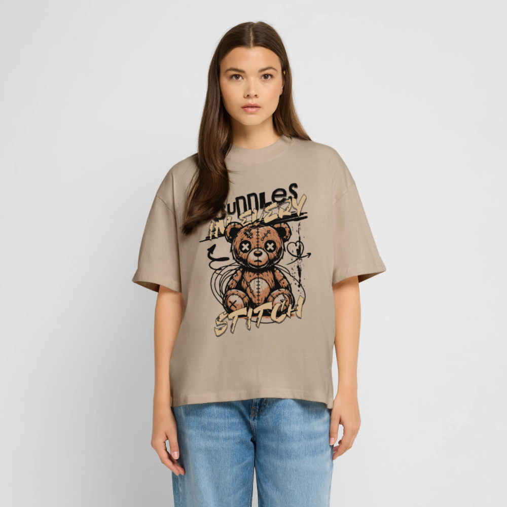 Bear Design – Oversized Unisex Bio T-Shirt - Steingrau
