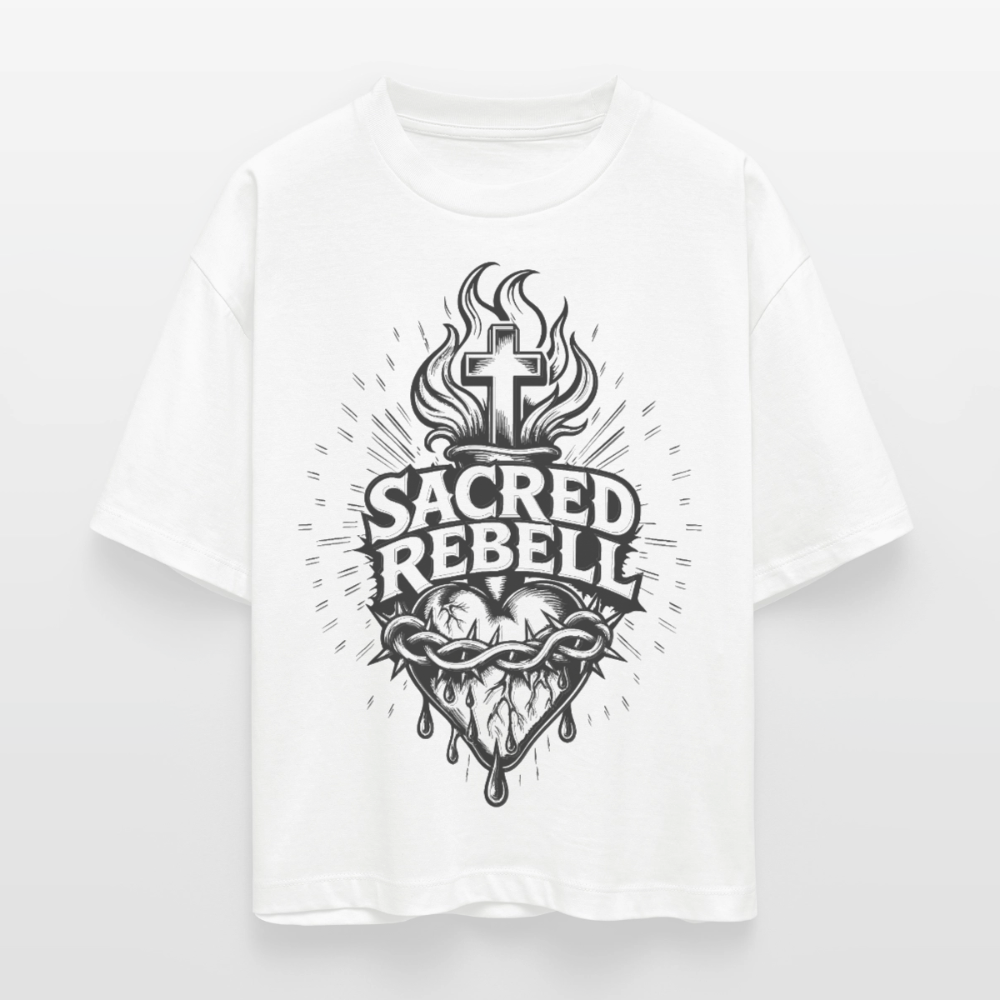 Sacred Rebell Design – Frauen Boxy Bio-T-Shirt - Weiß