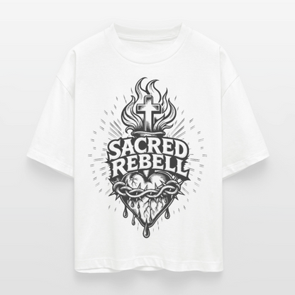 Sacred Rebell Design – Frauen Boxy Bio-T-Shirt - Weiß