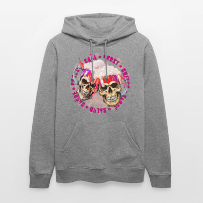 Party Skull Design Pink – Unisex Bio-Hoodie - Hellgrau marmoriert