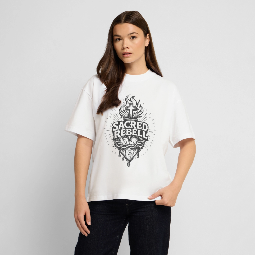 Sacred Rebell Design – Oversized Unisex Bio T-Shirt - Weiß