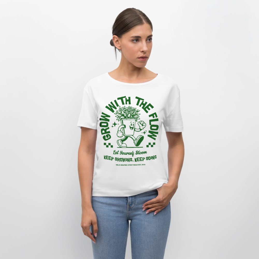 Keep Growing Design – Rundhals Frauen Bio-T-Shirt - Weiß