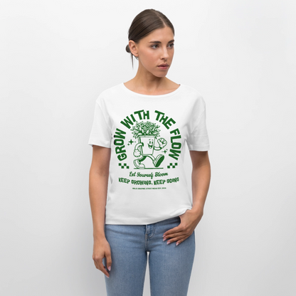 Keep Growing Design – Rundhals Frauen Bio-T-Shirt - Weiß
